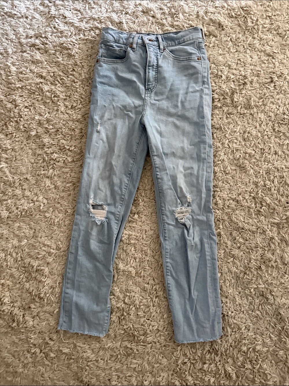Express Light Wash Distressed Skinny Jeans
